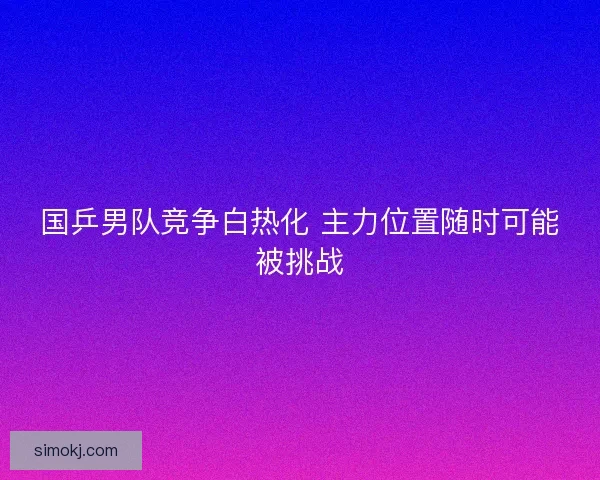 国乒男队竞争白热化 主力位置随时可能被挑战