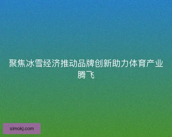 聚焦冰雪经济推动品牌创新助力体育产业腾飞 聚焦冰雪经济推动品牌创新助力体育产业腾飞